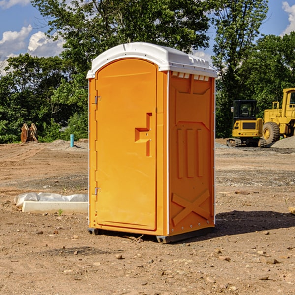 how often are the portable restrooms cleaned and serviced during a rental period in Coventry